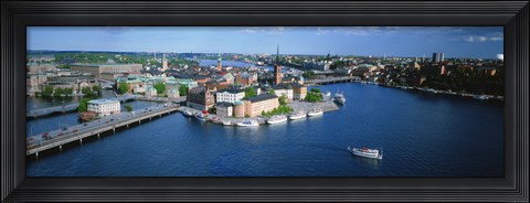Framed Aerial view of an island, Riddarholmen Island, Riddarfjarden, Stockholm, Sweden Print