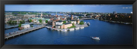 Framed Aerial view of an island, Riddarholmen Island, Riddarfjarden, Stockholm, Sweden Print