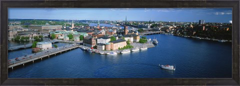Framed Aerial view of an island, Riddarholmen Island, Riddarfjarden, Stockholm, Sweden Print