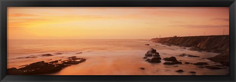 Framed Lighthouse on the coast, Point Arena Lighthouse, Mendocino County, California, USA Print