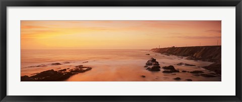 Framed Lighthouse on the coast, Point Arena Lighthouse, Mendocino County, California, USA Print