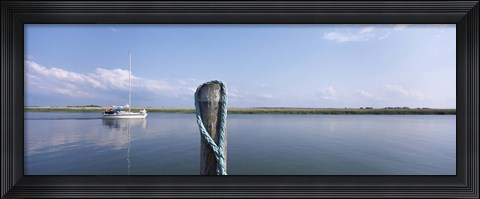 Framed Rope at small harbor, Mecklenburg-Vorpommern, Germany Print