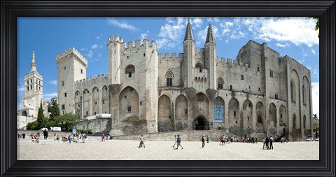 Framed People in front of a palace, Palais des Papes, Avignon, Vaucluse, Provence-Alpes-Cote d&#39;Azur, France Print