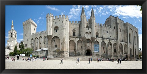 Framed People in front of a palace, Palais des Papes, Avignon, Vaucluse, Provence-Alpes-Cote d&#39;Azur, France Print