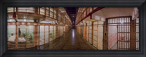 Framed Corridor of a prison, Alcatraz Island, San Francisco, California, USA Print
