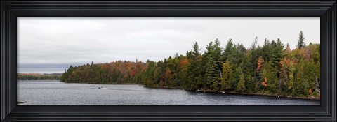Framed Boat in Canoe Lake, Algonquin Provincial Park, Ontario, Canada Print