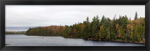 Framed Boat in Canoe Lake, Algonquin Provincial Park, Ontario, Canada Print