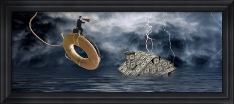 Framed Money house under water Print