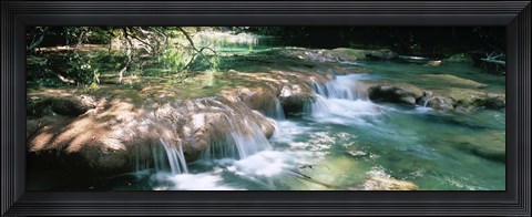 Framed River flowing in summer afternoon light, Siagnole River, Provence-Alpes-Cote d&#39;Azur, France Print