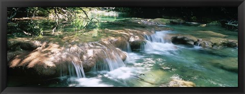 Framed River flowing in summer afternoon light, Siagnole River, Provence-Alpes-Cote d&#39;Azur, France Print