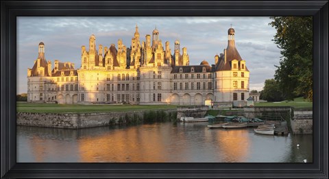 Framed Castle at the waterfront, Chateau Royal de Chambord, Chambord, Loire-Et-Cher, Loire Valley, Loire River, Centre Region, France Print