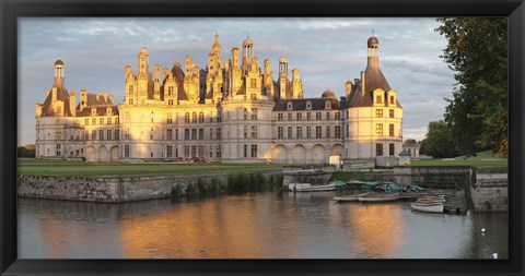 Framed Castle at the waterfront, Chateau Royal de Chambord, Chambord, Loire-Et-Cher, Loire Valley, Loire River, Centre Region, France Print