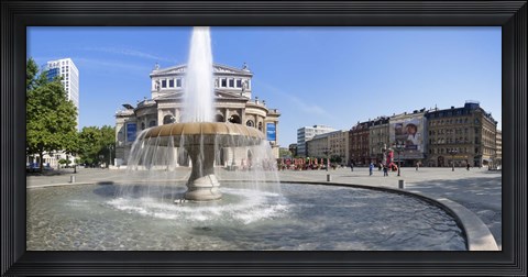 Framed Lucae Fountain in front of Alte Oper, Frankfurt, Hesse, Germany Print