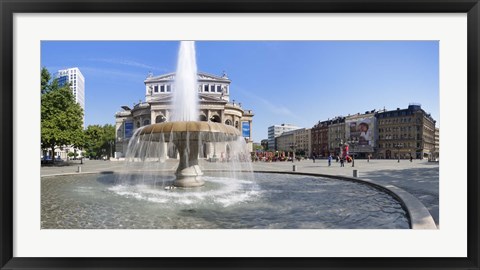 Framed Lucae Fountain in front of Alte Oper, Frankfurt, Hesse, Germany Print