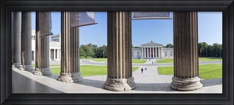Framed View from Staatliche Antikensammlung to the Propylaeen and Glyptothek, Koenigsplatz, Munich, Bavaria, Germany Print