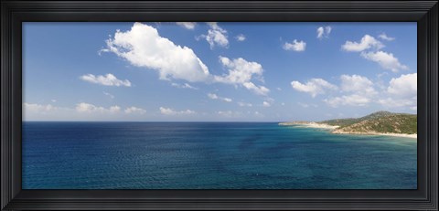 Framed Island in the sea, Costa Del Sol, Torre di Chia, Sulcis, Sardinia, Italy Print