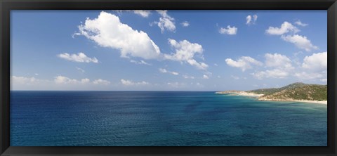 Framed Island in the sea, Costa Del Sol, Torre di Chia, Sulcis, Sardinia, Italy Print