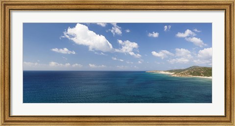 Framed Island in the sea, Costa Del Sol, Torre di Chia, Sulcis, Sardinia, Italy Print