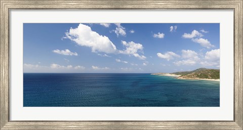 Framed Island in the sea, Costa Del Sol, Torre di Chia, Sulcis, Sardinia, Italy Print