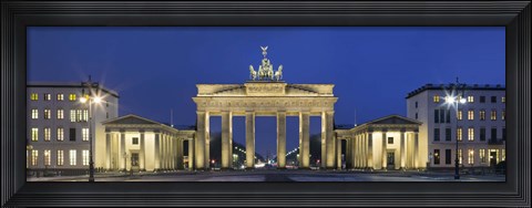 Framed City gate lit up at night, Brandenburg Gate, Pariser Platz, Berlin, Germany Print