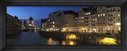 Framed Berlin Cathedral and Nikolaiviertel at Spree River, Berlin, Germany Print