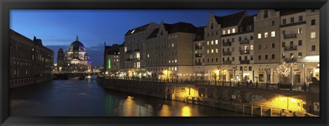 Framed Berlin Cathedral and Nikolaiviertel at Spree River, Berlin, Germany Print