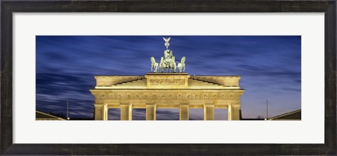 Framed Quadriga statue on Brandenburg Gate, Pariser Platz, Berlin, Germany Print