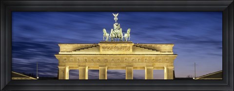 Framed Quadriga statue on Brandenburg Gate, Pariser Platz, Berlin, Germany Print