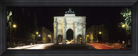 Framed Siegestor at Ludwigstrasse, Schwabing, Munich, Bavaria, Germany Print