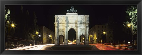 Framed Siegestor at Ludwigstrasse, Schwabing, Munich, Bavaria, Germany Print