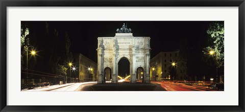 Framed Siegestor at Ludwigstrasse, Schwabing, Munich, Bavaria, Germany Print