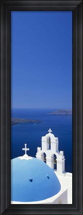 Framed High angle view of a church, Firostefani, Santorini, Cyclades Islands, Greece Print