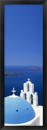 Framed High angle view of a church, Firostefani, Santorini, Cyclades Islands, Greece Print