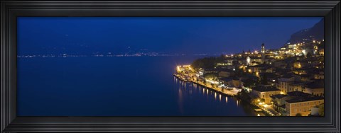 Framed Town at the waterfront, Limone Sul Garda, Lake Garda, Lombardy, Italy Print