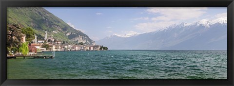 Framed Gargnano, Monte Baldo, Lake Garda, Lombardy, Italy Print