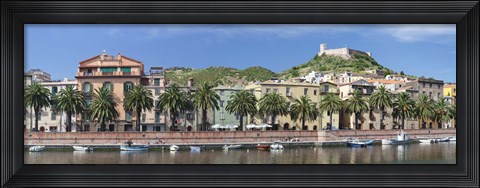 Framed Houses in a town on a hill, Bosa, Province Of Oristano, Sardinia, Italy Print