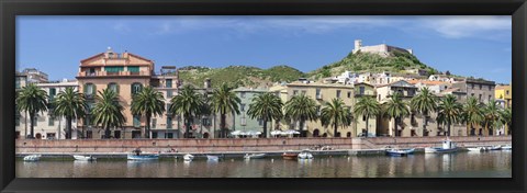 Framed Houses in a town on a hill, Bosa, Province Of Oristano, Sardinia, Italy Print