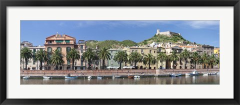 Framed Houses in a town on a hill, Bosa, Province Of Oristano, Sardinia, Italy Print