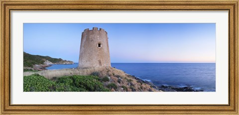 Framed Saracen Tower, Costa del Sud, Sulcis, Sardinia, Italy Print