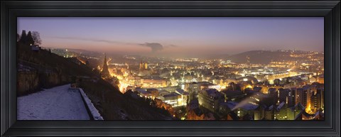 Framed Stuttgart at Night, Baden-Wurttemberg, Germany Print