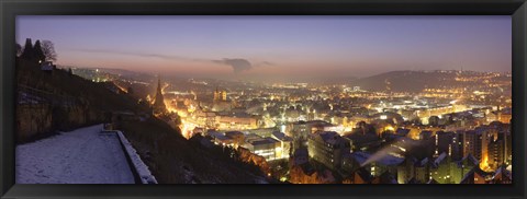 Framed Stuttgart at Night, Baden-Wurttemberg, Germany Print