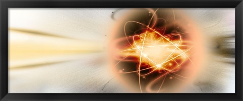 Framed Atom collision Print