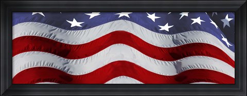 Framed Close-up of an American flag Print
