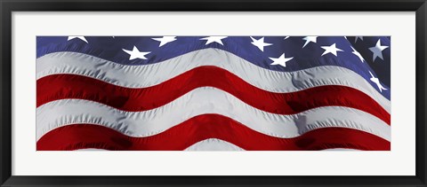 Framed Close-up of an American flag Print