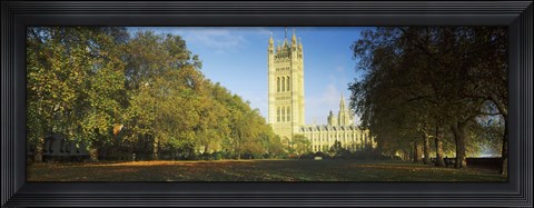 Framed Victoria Tower at a government building, Houses of Parliament, London, England Print