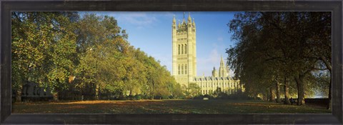 Framed Victoria Tower at a government building, Houses of Parliament, London, England Print