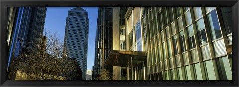 Framed Buildings in a city, Canada Square Building, Canary Wharf, Isle of Dogs, London, England 2011 Print