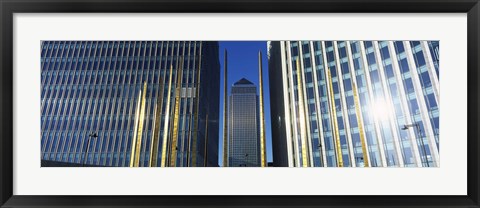 Framed Buildings in a city, Canada Square Building, Canary Wharf, Isle of Dogs, London, England Print