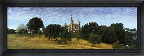 Framed Fluffy Clouds Over Royal Observatory, Greenwich Park, Greenwich, London, England Print