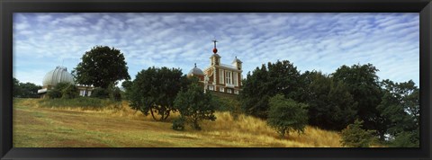 Framed Fluffy Clouds Over Royal Observatory, Greenwich Park, Greenwich, London, England Print